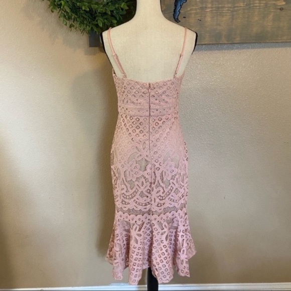 NWOT Lulus Unlimited Love Dusty Pink Lace Trumpet Midi Dress - Picture 6 of 14